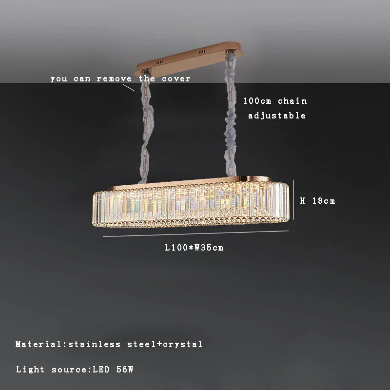 White Crystal chandelier - Siena Bay for dining room view 10