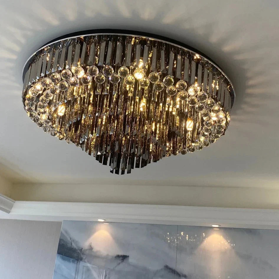 Smoke Crystal chandelier - Orion Bay for dining room view 3