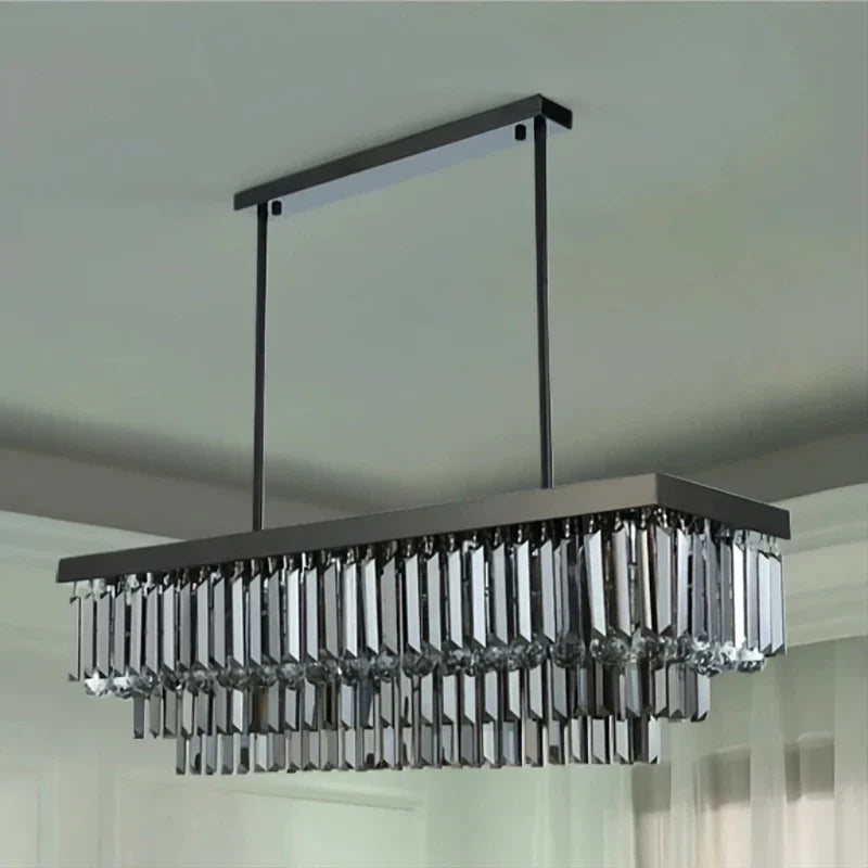 Smoke Crystal chandelier - Opal Lane for dining room view 4