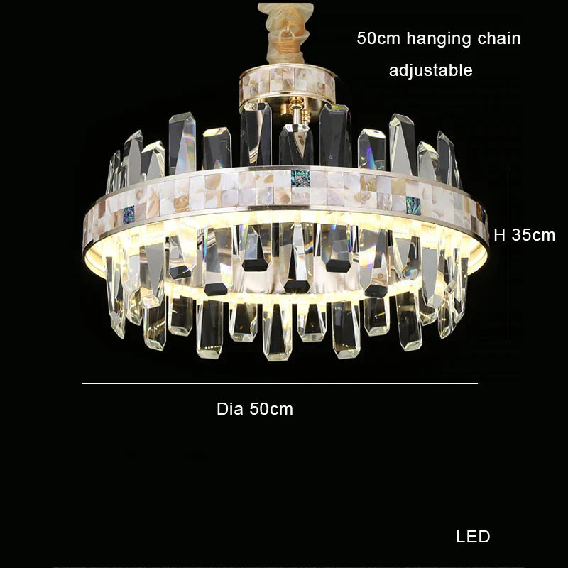 White Crystal chandelier - Zinnia House for dining room view 6