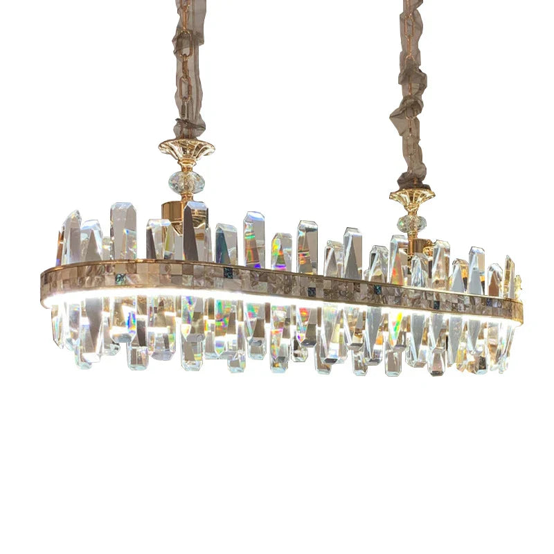 White Crystal chandelier - Zinnia House for dining room view 13
