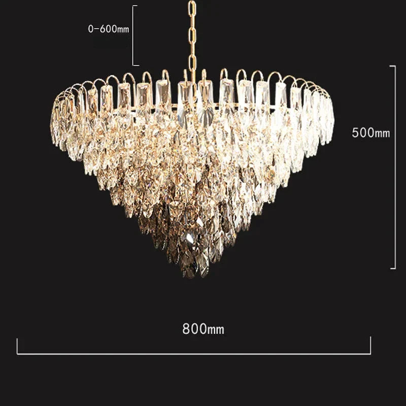 White Crystal Round chandelier - Opal House for dining room view 9