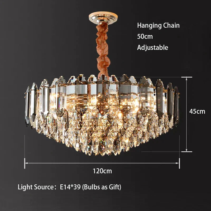 White Crystal chandelier - Piper House for dining room view 14