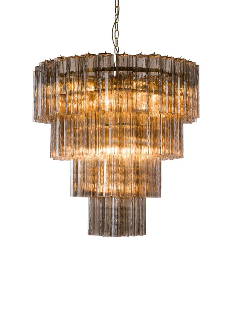 White Glass chandelier - Nysa Bay for dining room view 10