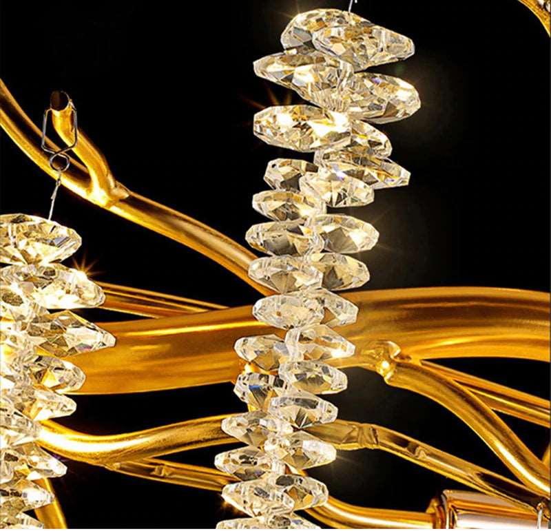 Clear Crystal Linear chandelier - Noor Lane for dining room view 6