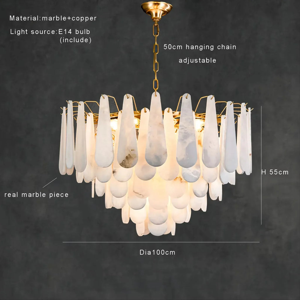 White Metal chandelier - Dorian House for dining room view 7