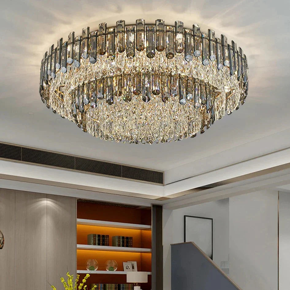 Clear Crystal Tiered chandelier - Aria Bay for dining room view 3