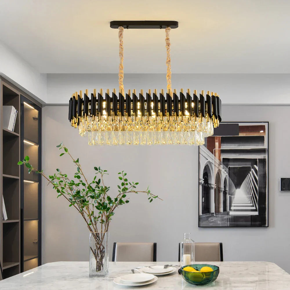 Clear Crystal chandelier - Uma Bay for dining room view 3