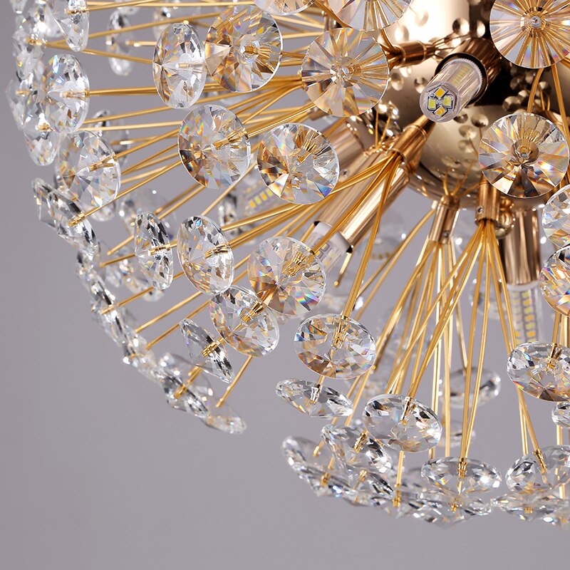 Clear Crystal Round chandelier - Lumen House for dining room view 3