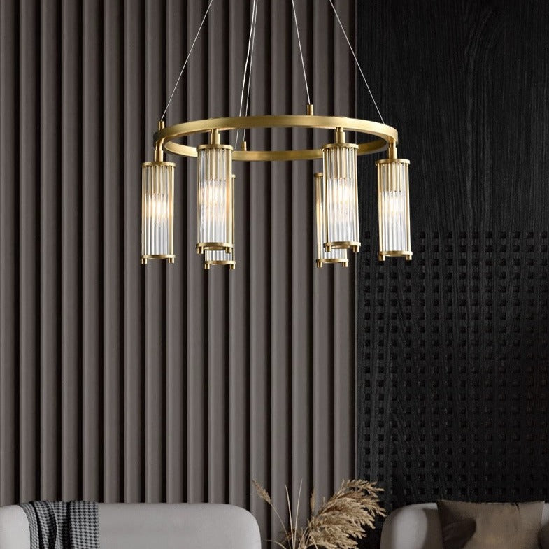 Copper Glass chandelier - Mira House for dining room view 2