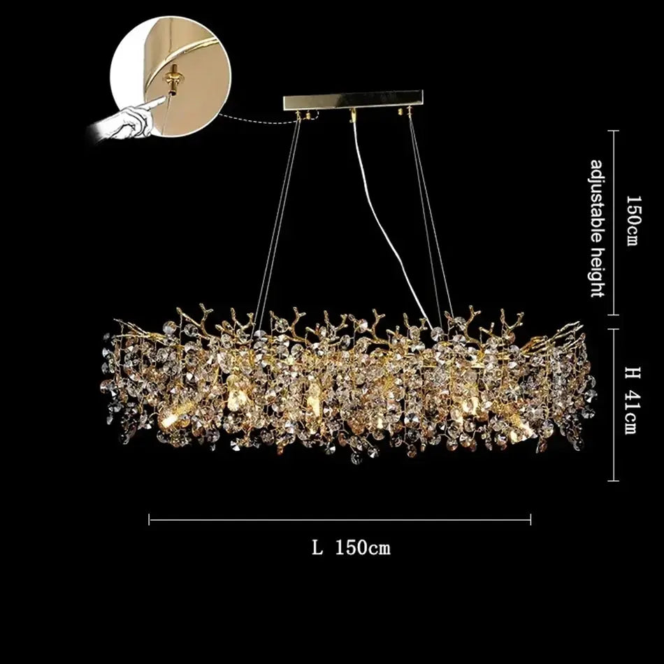 Clear Crystal chandelier - Xara Lane for dining room view 4