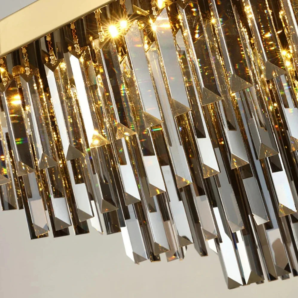Smoke Crystal Round chandelier - Della House for dining room view 4