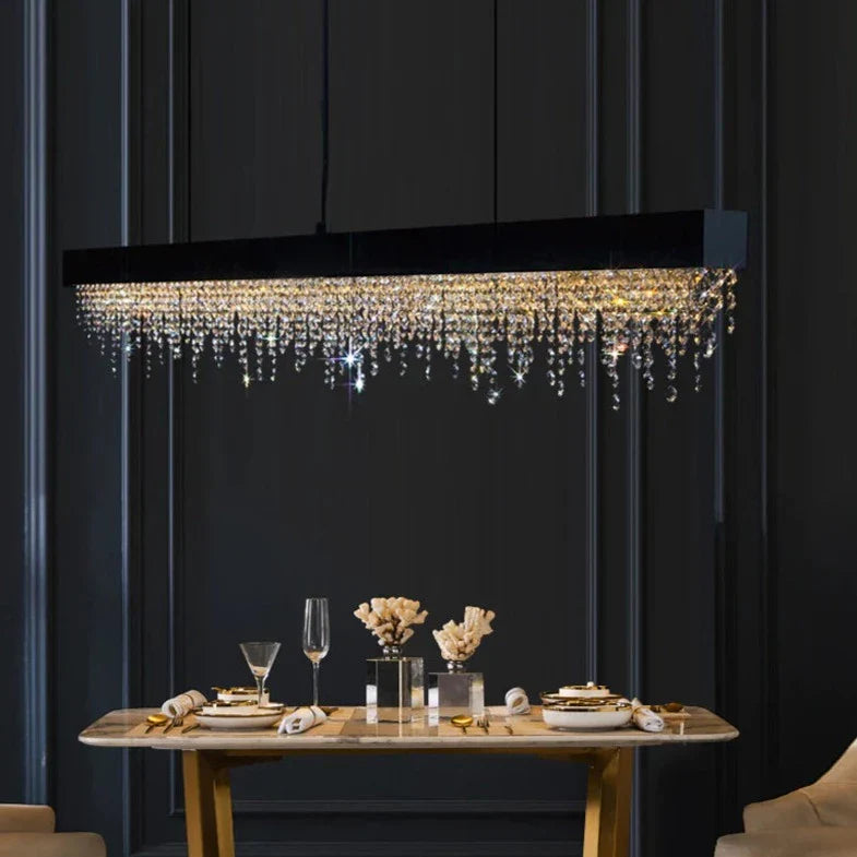 Black Crystal chandelier - Soren Lane for dining room view 2