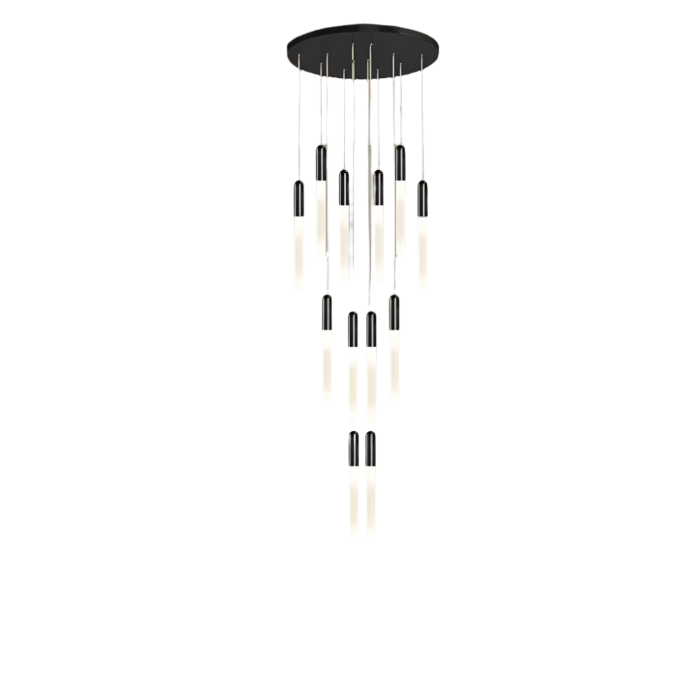 Black Acrylic Linear chandelier - Viana Bay for dining room view 7