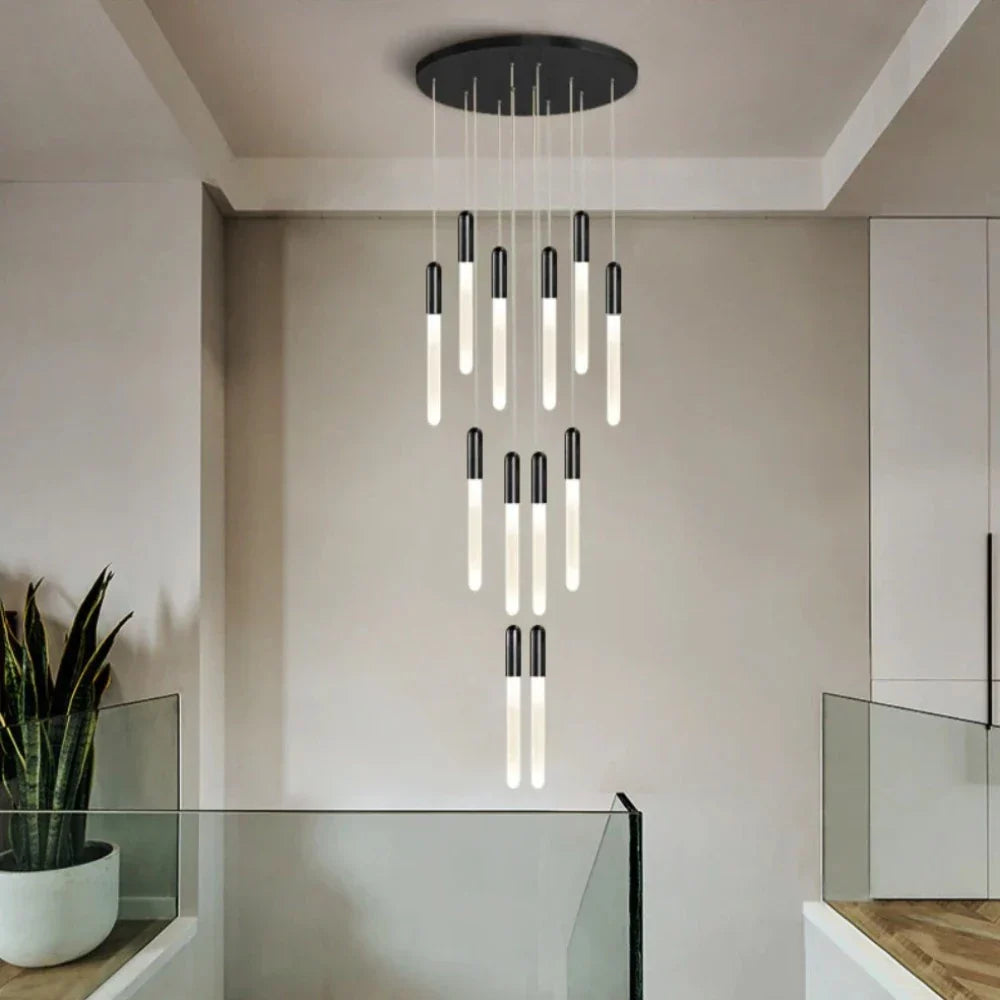 Black Acrylic Pendant LED Chandelier - Viana Bay | Tianguang Chandelier