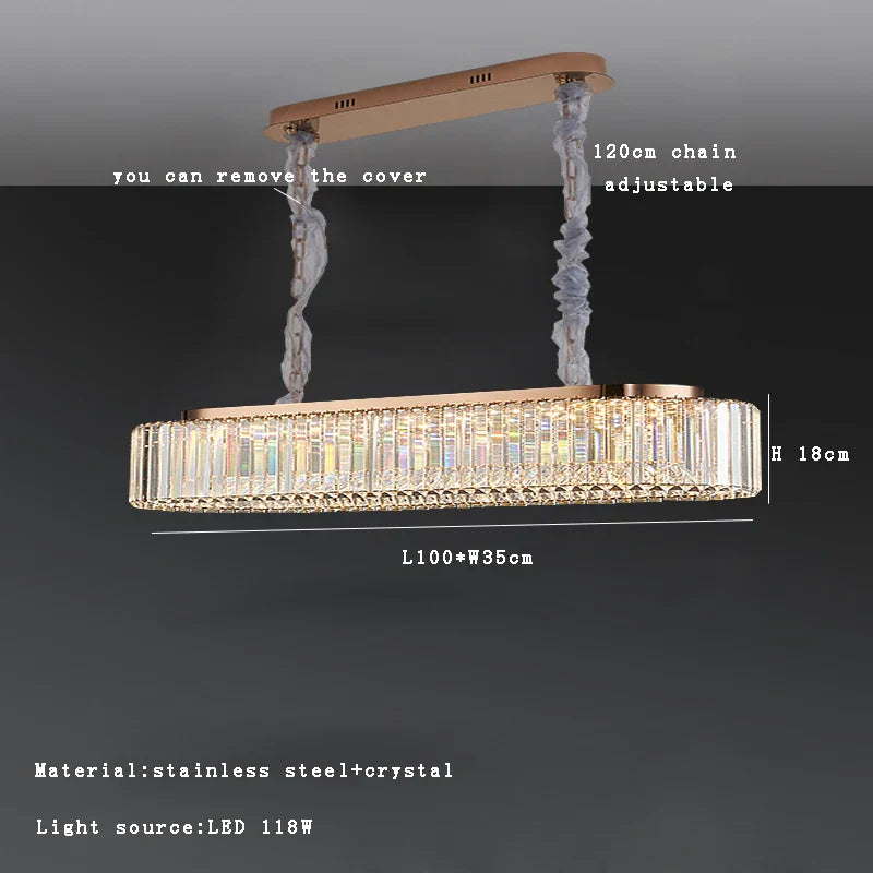 White Crystal chandelier - Siena Bay for dining room view 9