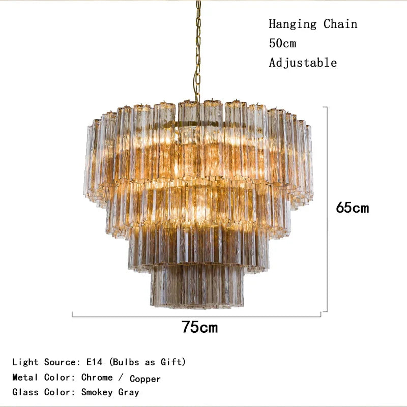 White Glass chandelier - Nysa Bay for dining room view 8