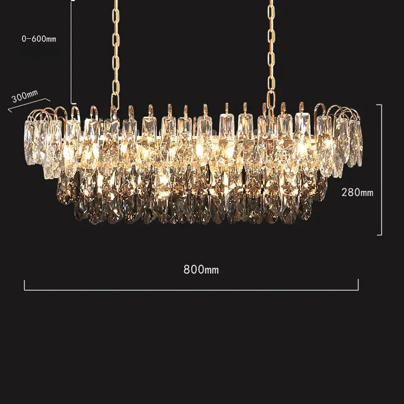 White Crystal Round chandelier - Opal House for dining room view 11