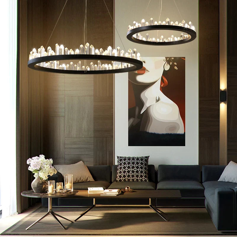 Clear Crystal chandelier - Gemma House for dining room view 2