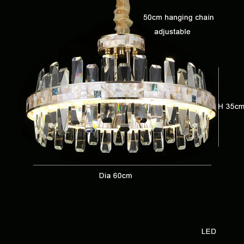 White Crystal chandelier - Zinnia House for dining room view 7
