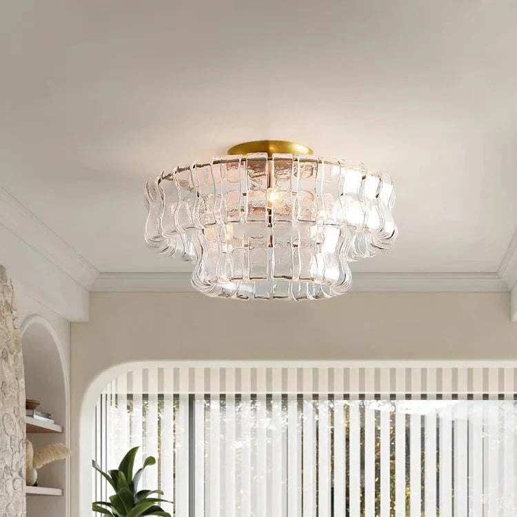 White Glass chandelier - Rosa Bay for dining room view 5