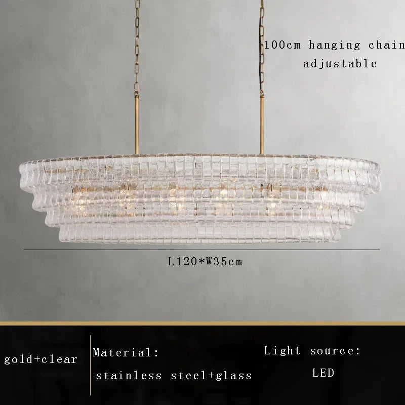 White Crystal chandelier - Mira Arc for dining room view 9