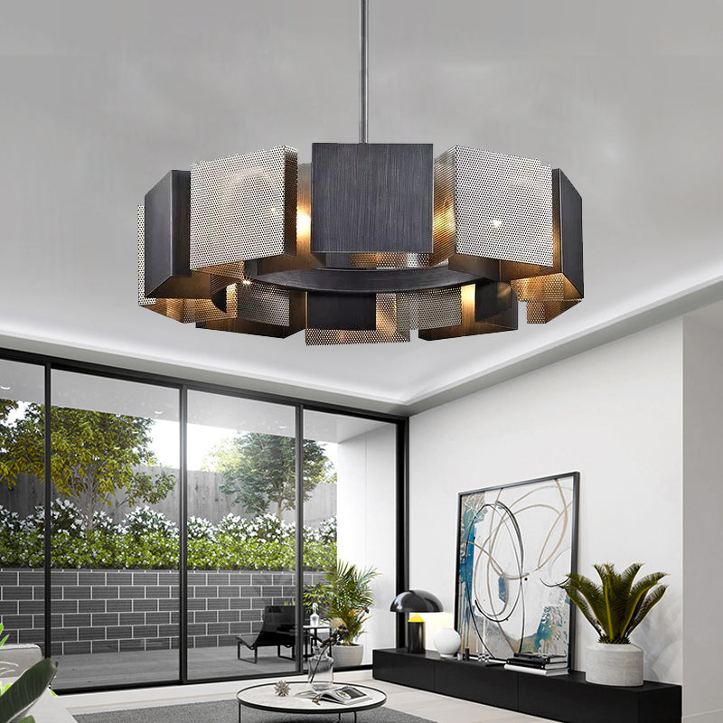 Steel Round chandelier - Ivara Bay for dining room view 2