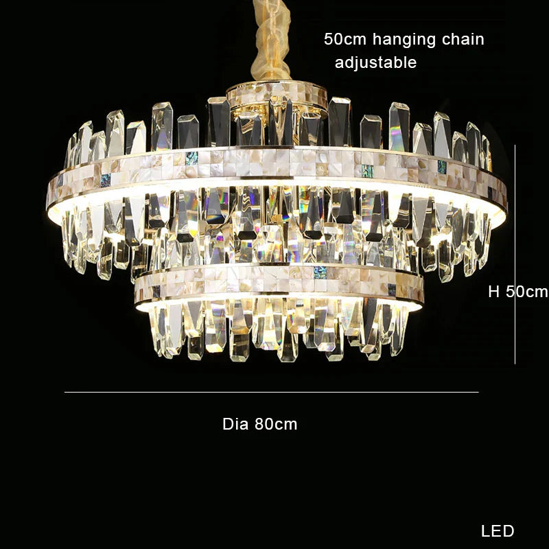 White Crystal chandelier - Zinnia House for dining room view 9