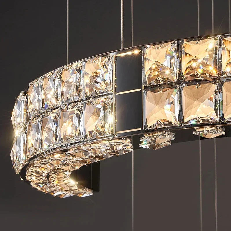 Black Crystal chandelier - Finch House for dining room view 5