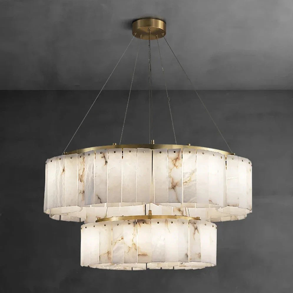 Brass Brass Tiered chandelier - Zinnia Bay for dining room view 2