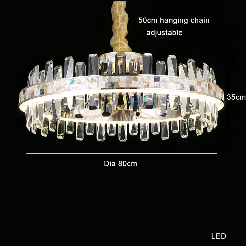White Crystal chandelier - Zinnia House for dining room view 8