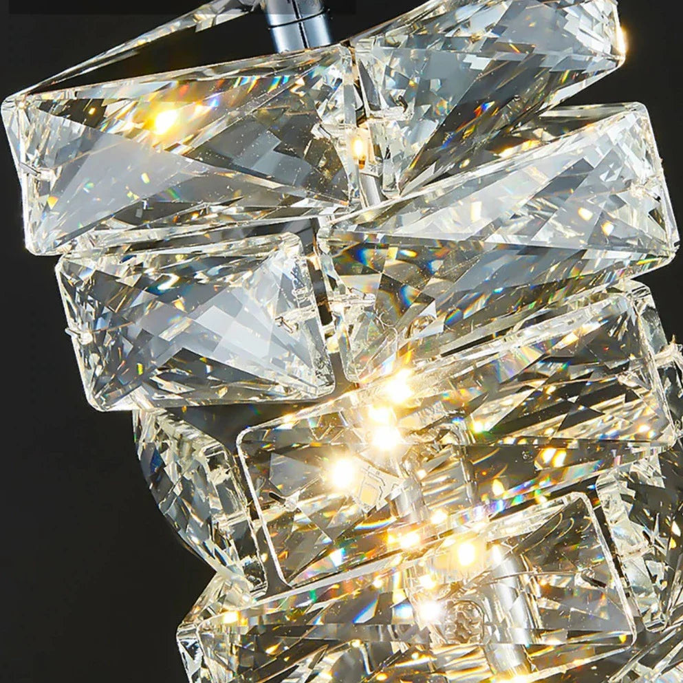 Clear Crystal Linear chandelier - Winslow Bay for dining room view 5