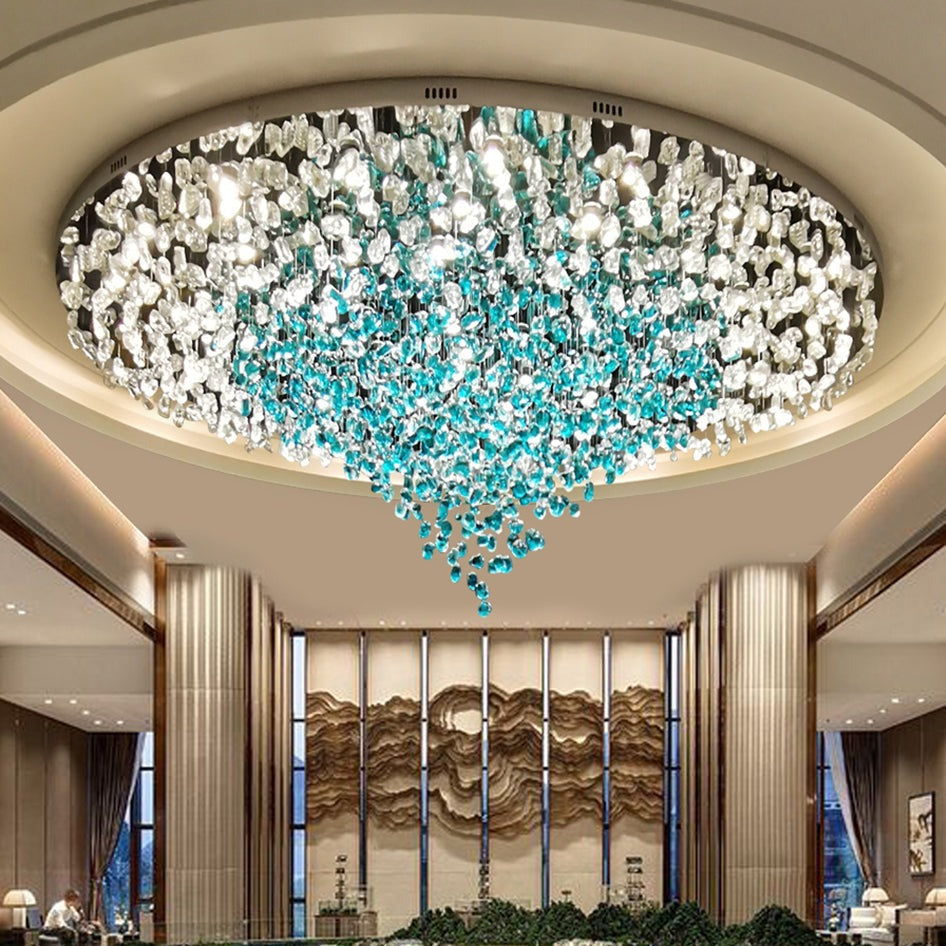 White Crystal Linear chandelier - Galen House for dining room view 1