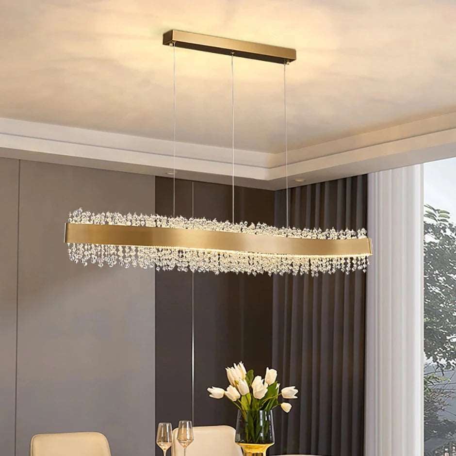 Clear Crystal chandelier - Zora Lane for dining room view 7