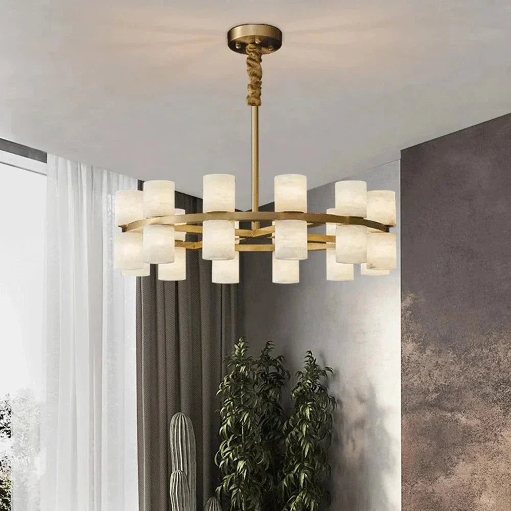 White Metal chandelier - Nysa House for dining room view 2