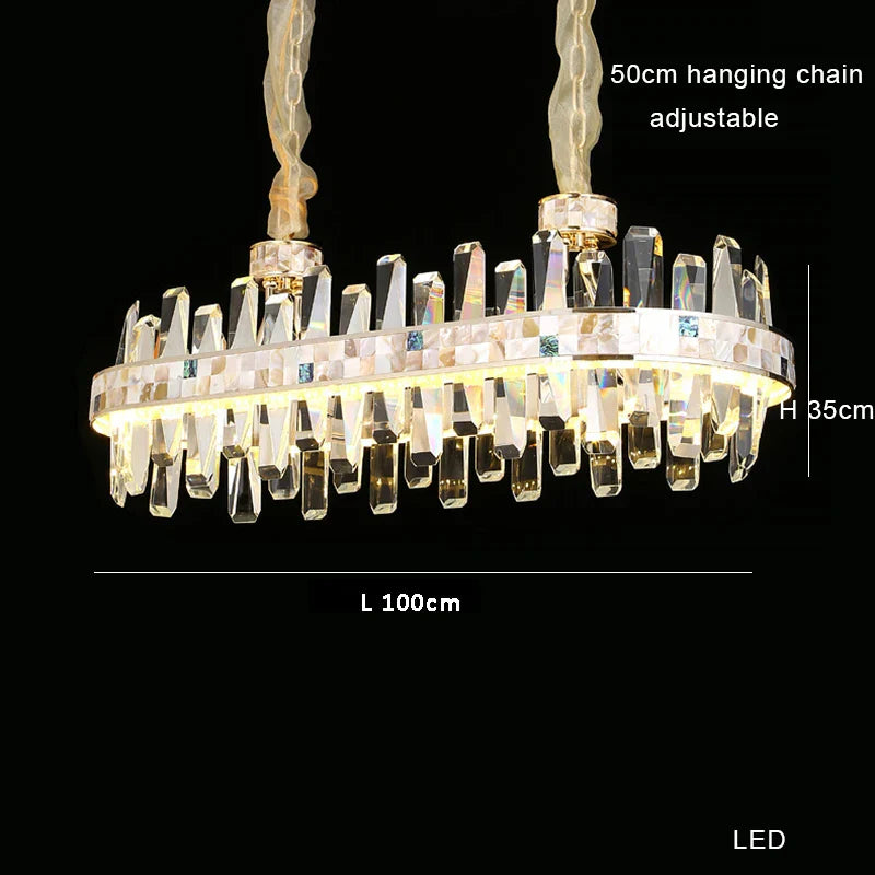 White Crystal chandelier - Zinnia House for dining room view 12