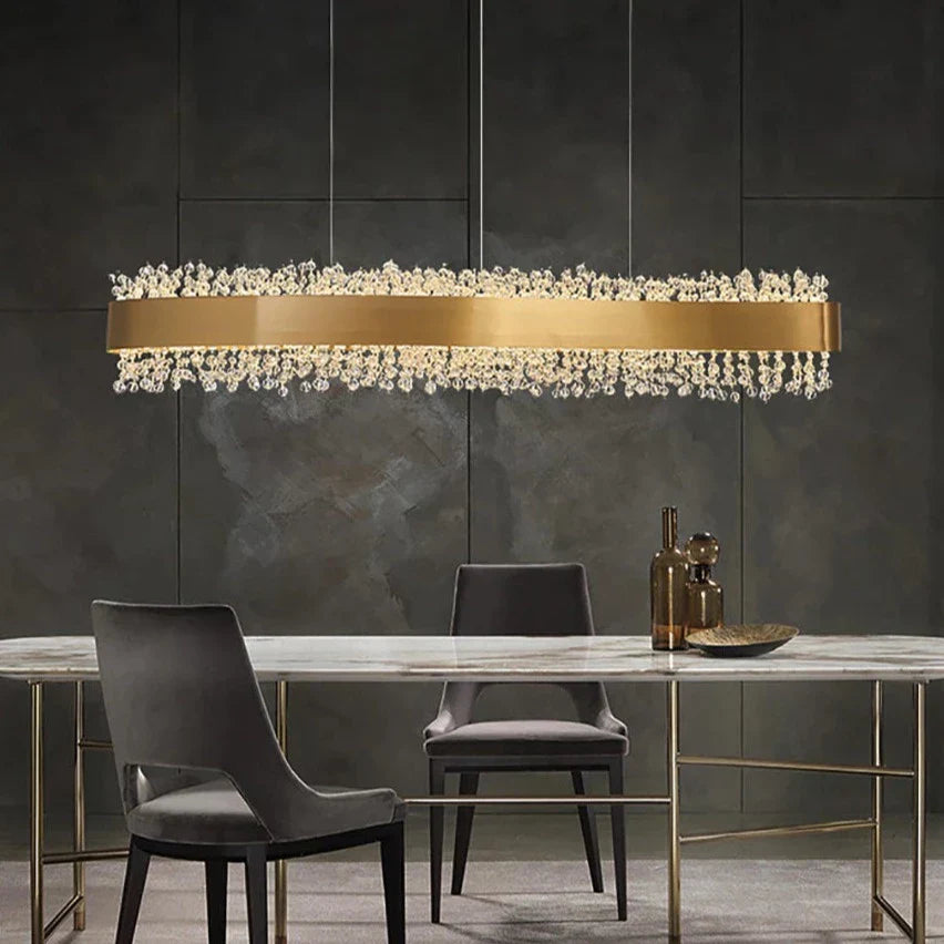 Clear Crystal chandelier - Zora Lane for dining room view 3