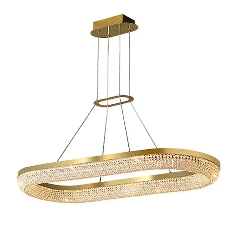 Clear Crystal Linear chandelier - Riven Bay for dining room view 6