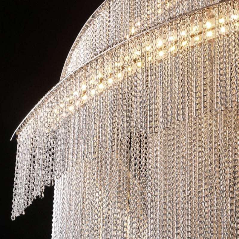Silver Steel chandelier - Aster House for dining room view 4