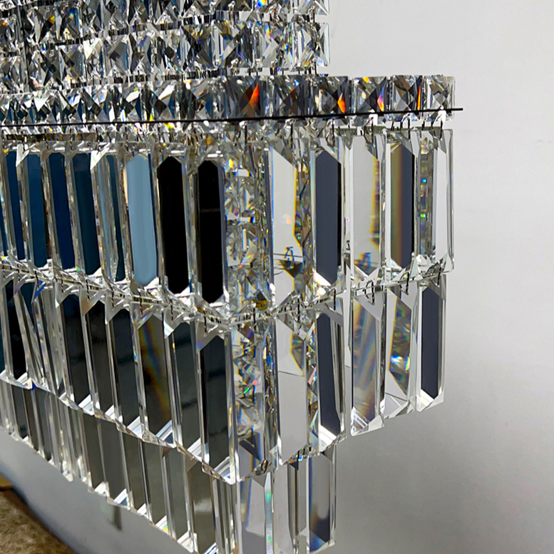 Crystal Linear chandelier - Halo Lane for dining room view 5