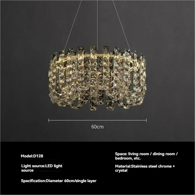 Silver Crystal chandelier - Willa House for dining room view 10