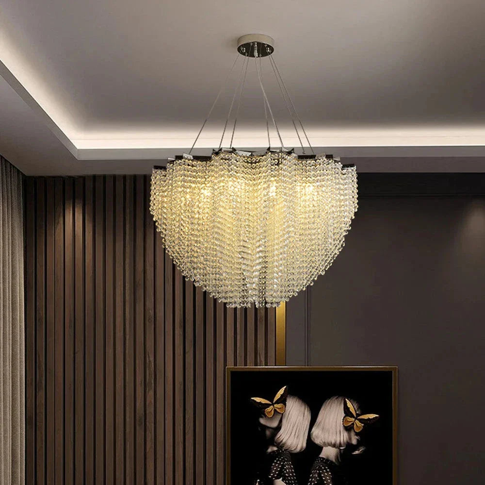 Clear Crystal chandelier - Jovie Bay for dining room view 3