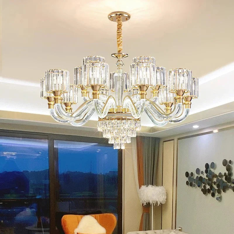 White Crystal chandelier - Winslow House for dining room view 4