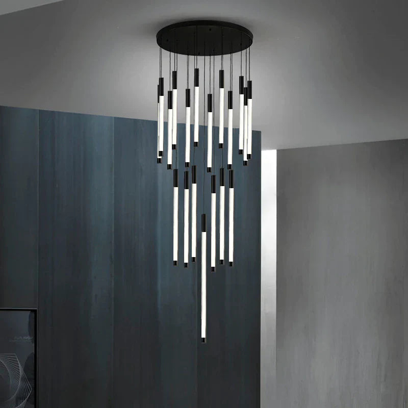 Black Acrylic chandelier - Una Bay for dining room view 4