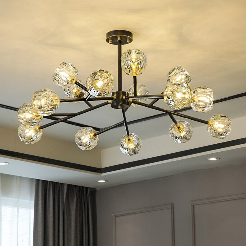 Black Crystal Branch chandelier - Kairo Bay for dining room view 2