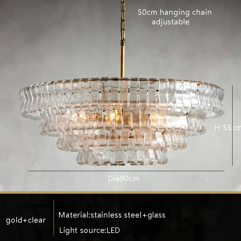 White Glass chandelier - Rosa Bay for dining room view 9