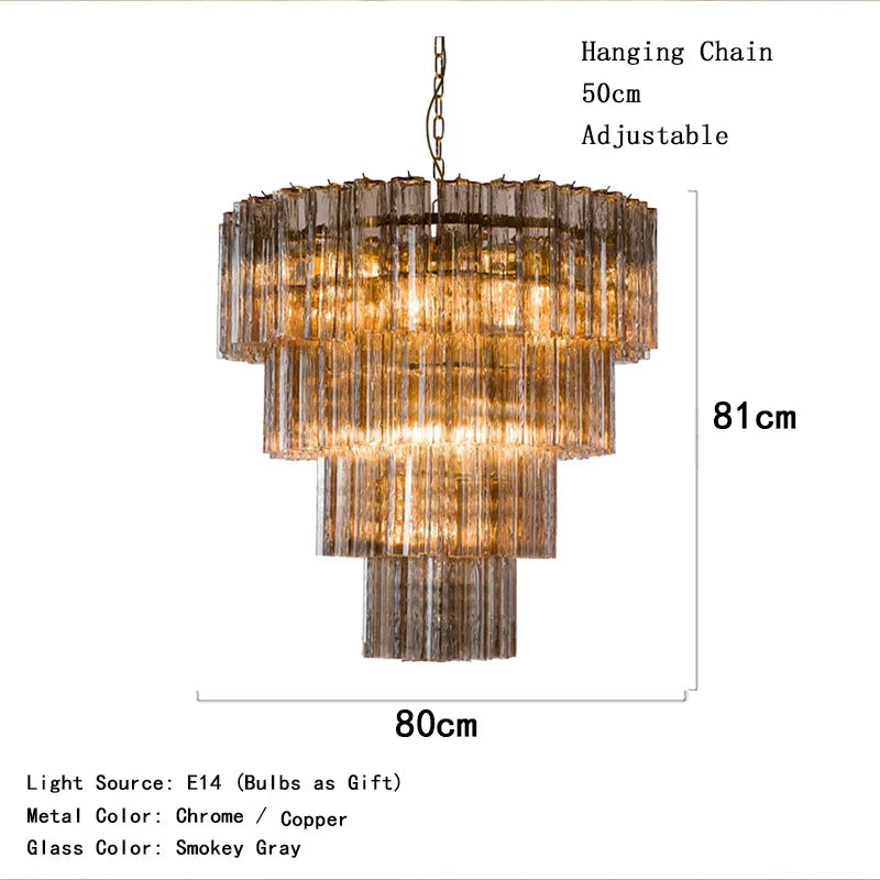 White Glass chandelier - Nysa Bay for dining room view 7