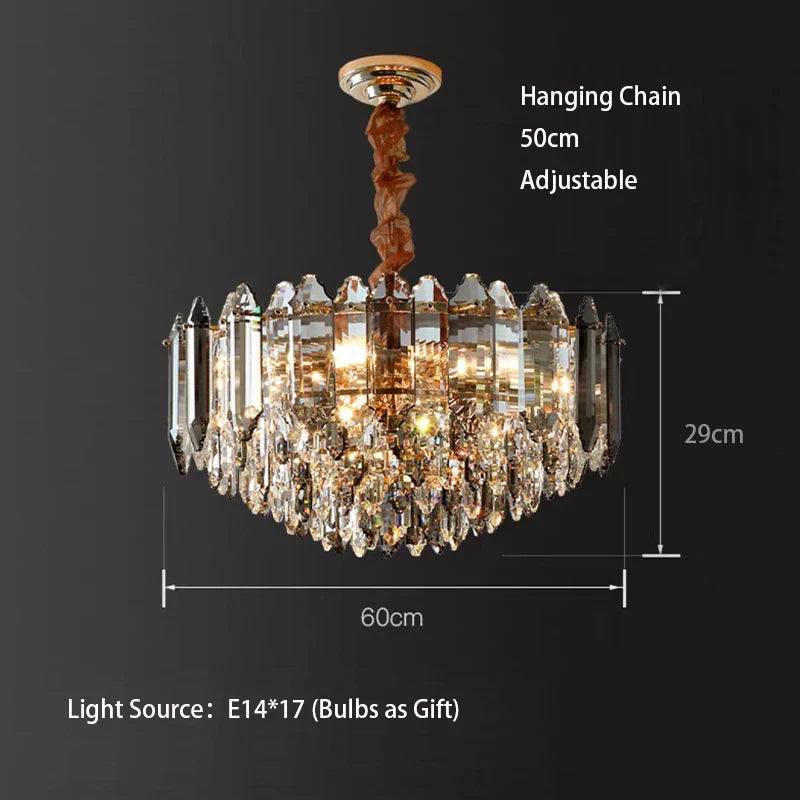 White Crystal chandelier - Piper House for dining room view 18
