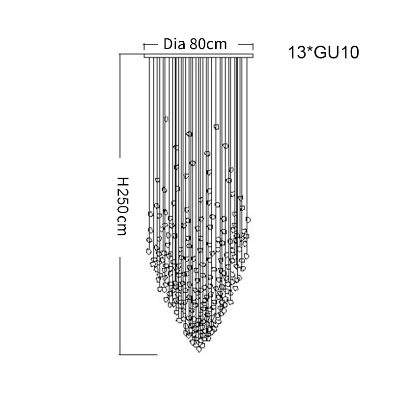 Black Crystal Linear chandelier - Liora House for dining room view 13