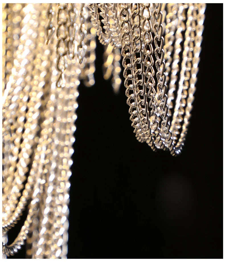 Silver Steel chandelier - Zelia Lane for dining room view 10